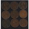 Image 2 : Lot of Nine Newfoundland One Cents