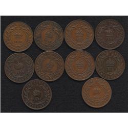 Lot of Ten Newfoundland One Cents