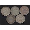 Image 2 : Lot of Five Newfoundland Fifty Cents