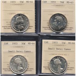 Lot of Four Fifty Cents