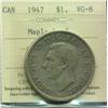 Image 1 : 1947 Silver Dollar