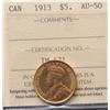 Image 1 : 1913 Five Dollar Gold