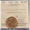 Image 1 : 1914 Five Dollar Gold