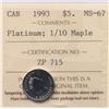 Image 1 : 1993 Platinium 1/10 Maple Leaf $5
