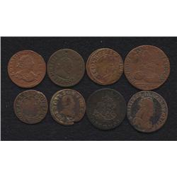 Lot of 8 France and French States Coins