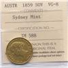 Image 1 : 1859 Australia Gold Sovereign Sydney Mint 