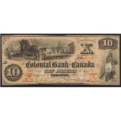 1859 Colonial Bank of Canada $10