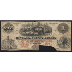 1856 Bank of the County of Elgin $1