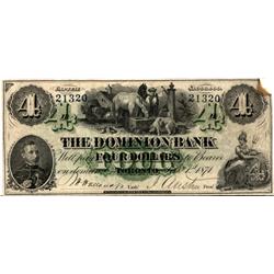 1871 Dominion Bank $4 Counterfeit