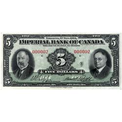 1934 imperial Bank of Canada $5