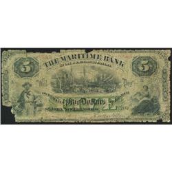 1881 Maritime Bank $5