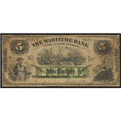 1881 Maritime Bank $5  