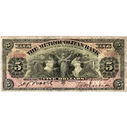 1902 Metropolitan Bank $5