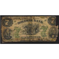 1871 Molsons Bank $7