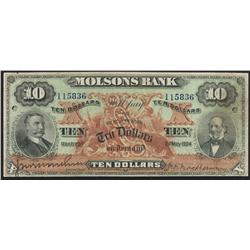 1904 Molsons Bank $10