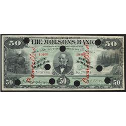 1914 Molsons Bank $50