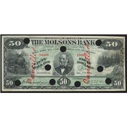 1914 Molsons Bank $50 