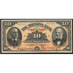 1918 Molsons Bank $10
