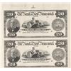 Image 1 : 1906 Bank of New Brunswick $20 Uncut Sheet of Two 