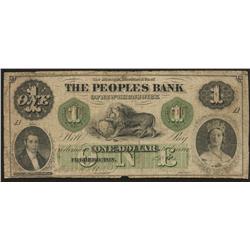 1864 Peoples Bank of New Brunswick $1