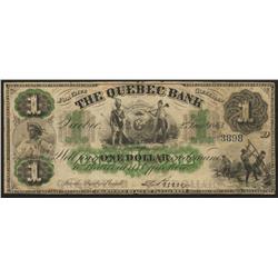 1863 Quebec Bank $1