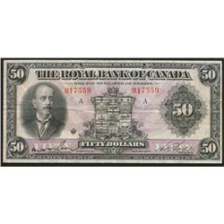1927 Royal Bank of Canada $50