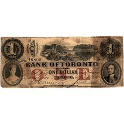 1858 Bank of Toronto $1