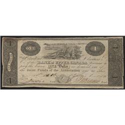 1820 Bank of Upper Canada $1