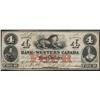 Image 1 : 1859 Bank of Western Canada $4