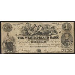 1859 Westmorland Bank of New Brunswick $4