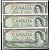 Image 1 : 1954 Bank of Canada $1 Devil"s Face Replacement Lot of 3