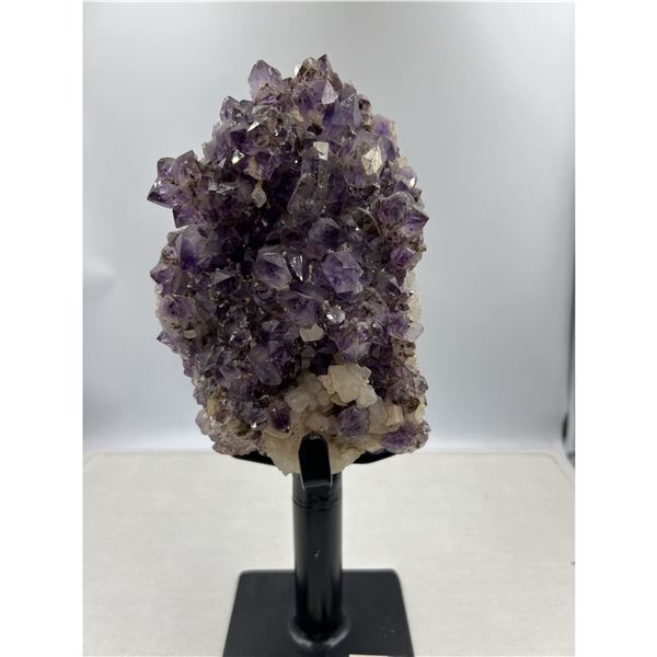11 X 4.3 INCH AMETHYST WITH CALCITE UNIQUE FORMATION ON BOTH  SIDE