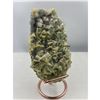 Image 2 : 8 X 4 INCH GREEN SUGAR  FLUORITE WITH CALCITE ON STAND