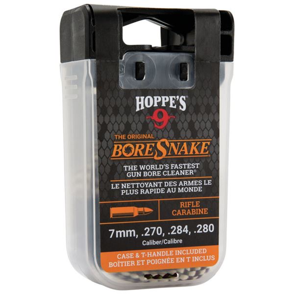Hoppe's BoreSnake w/ Case & T-Handle 7mm/270/.284 UPC 26285001037 SKU 24014D