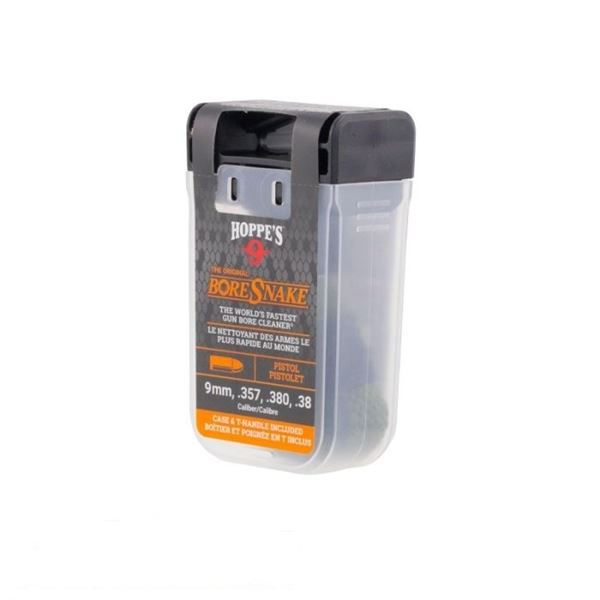 Hoppe's BoreSnake w/ Carry Case & Pull Handle 9mm/.357/.380/.38 UPC 26285000948 SKU 24002D