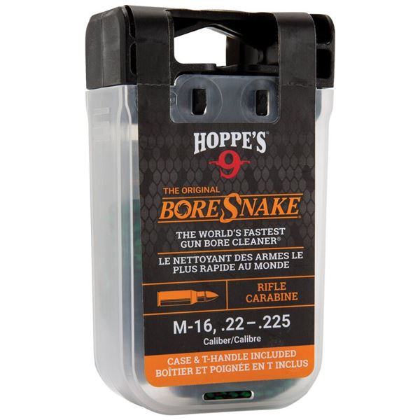 Hoppe's BoreSnake w/ Carry Case & Pull Handle .22-225 Cal UPC 26285000993 SKU 24011D