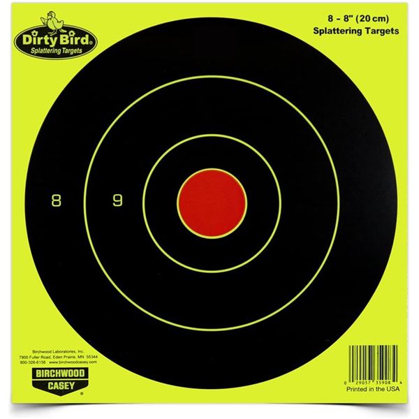 Birchwood Casey Dirty Bird Splattering Targets 8" x 8" (8-Pack) UPC 29057359084 SKU BC-35908