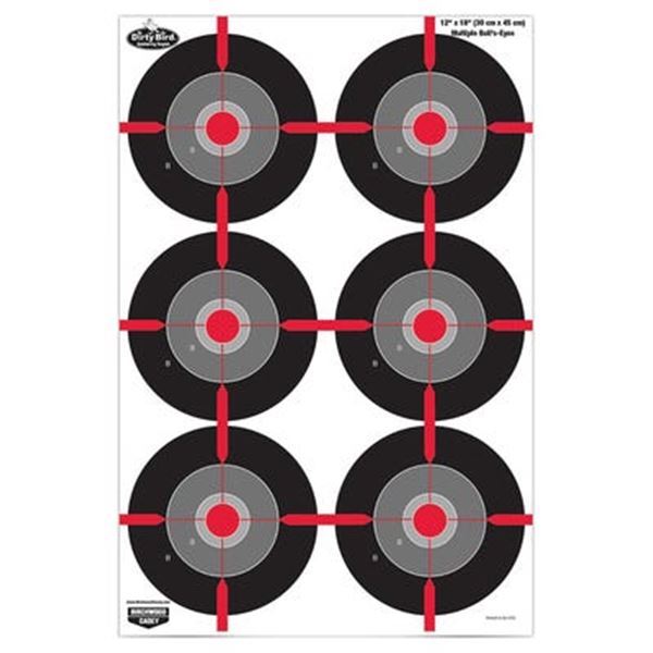 Dirty Bird 12" X 18" Multiple Bullseye Target - 100 Sheets UPC 29057357035 SKU 35703