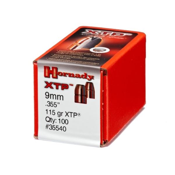 Hornady XTP 9mm .355 115 Grain (100 Count) UPC 90255235548 SKU 35540