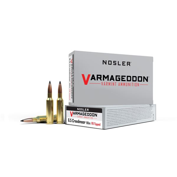 Nosler 6.5 CREEDMOOR 90GR FB TIPPED VARMAGEDDON AMMO UPC 54041651752 SKU 65175