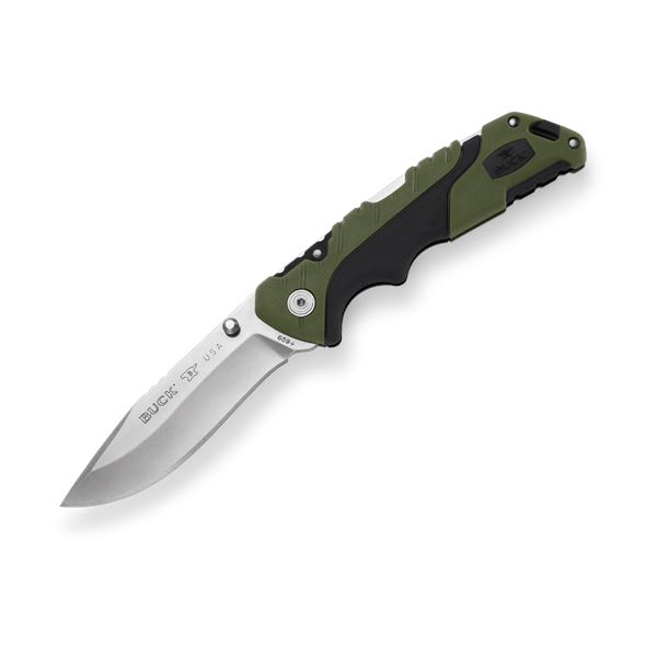 Buck Knives 659 Folding Pursuit Large Black/Green w/ Sheath UPC 33753147562 SKU 11892