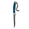 Image 1 : Buck Knives 225 Silver Creek Large 9" Fillet Knife Blue Rubber Handle Titanium Coating Sheath UPC 33