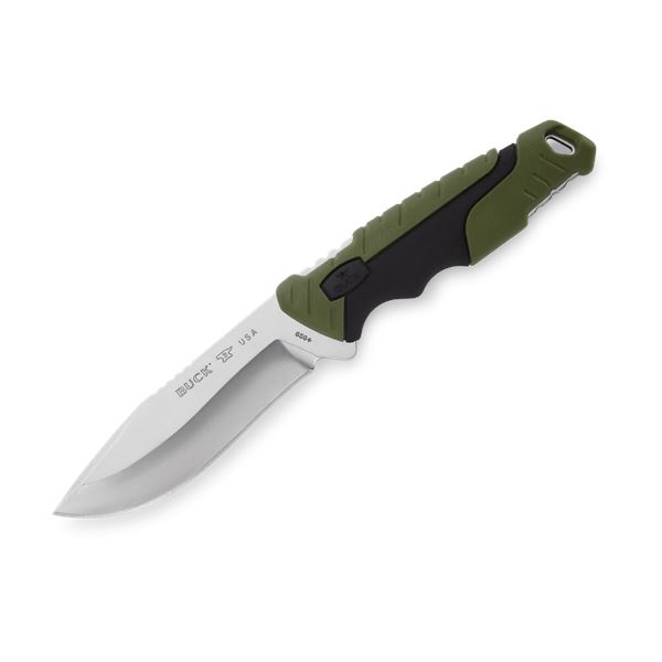 Buck Knives 656 Large Pursuit Fixed Blade Knife Green Handle w/ Sheath UPC 33753147586 SKU 11889