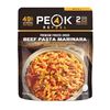 Image 1 : Peak Refuel Pouch Premium Freeze-Dried Meals Beef Pasta Marinara UPC 813546026096 SKU 601762
