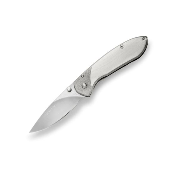 Buck Knives 327 Nobleman Folding Knife Brushed Steel UPC 33753058349 SKU 5834