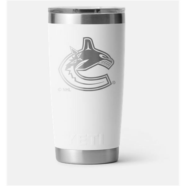 YETI Rambler 20 oz/591 ml NHL Canucks White UPC 888830164259 SKU 28100001433