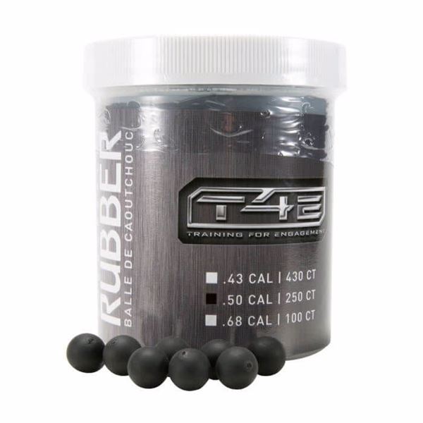 Umarex T4E Rubber Balls .50 Cal Black (250 Count) UPC 723364921506 SKU 2292150