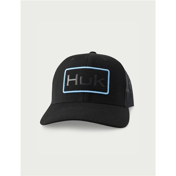 Huk Solid Trucker Mesh Back Cap Black Embossed Logo OSFA UPC 190840568041 SKU H3000516-001