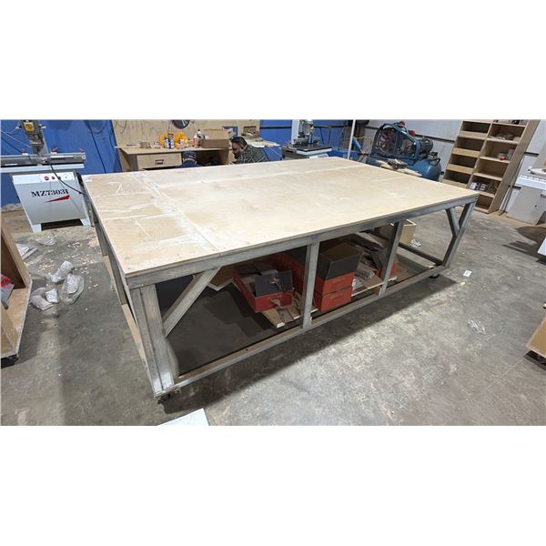 PORTABLE STEEL WORK TABLE WITH CONTENTS