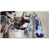 Image 4 : ASSORTED TOOLS INCLUDING; CLAMPS, CORNER LASER LEVEL, FOLDABLE BRACKET & MORE
